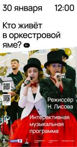 Интерактивная музыкальная программа «Кто живет в оркестровой яме?» 12+ постер плакат